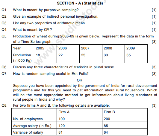 cbse-class-11-economics-question-paper-set-l